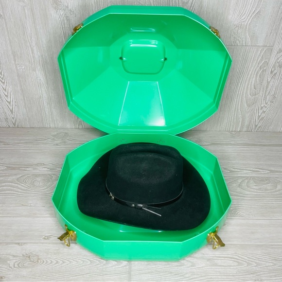 Bullhide Monte Carlo Black Wool Western Cowboy Hat kids xl & vintage hat box - Picture 1 of 13